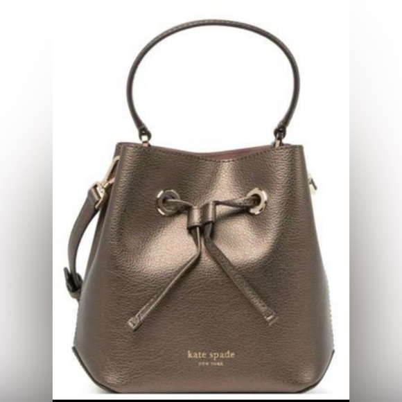 kate spade Handbags - Kate Spade Eva small metallic gold bucket crossbody bag